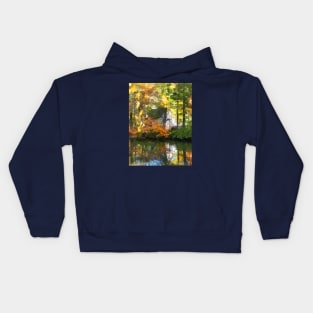 Little House by the Stream in Autumn Kids Hoodie